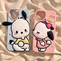 Ốp điện thoại Pochacco cho cặp đôi iPhone 15 Pro Max Apple 14 13 silicone 12 bảo vệ toàn diện 11 mềm mại 15 ốp hoạt hình B05Q