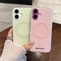 Ốp Điện Thoại Sạc Không Dây Từ Tính Màu Kẹo Hàn Quốc Cho Iphone 16 15 14 13 12 11 Pro Max Ốp Lưng Chống Sốc