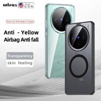 Ốp điện thoại sạc không dây nam châm mờ trong suốt cho vivo x100 x100s x90 80 70 pro iqoo 12 neo 9 8 z9 z9x turbo s18 v30 Ốp điện thoại chống sốc quân sự