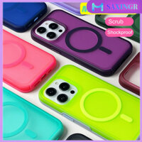 Ốp điện thoại sạc không dây hút từ tính màu Neon cho iPhone 15 Pro Max 14 13 12 11 Pro Max 14 Plus 15 Plus 14 Pro Max ốp điện thoại mờ mờ