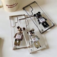 Ốp Điện Thoại Samsung Galaxy s21 S22 S23 Ultra Plus Silicon case ốp lưng Samsung Galaxy S23 S22 s21 Plus Ultra Acrylic Cứng Chống Sốc Có Giá Đỡ Hình Gấu Cho Samsung Galaxy S21 S22 s23 ultra Plus