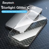 Ốp Điện Thoại Sanptoch Starlight Shinning Cho iPhone 15 14 13 Pro Max Slim BlingBling Glass Cover Cho iPhone 15 Pro Max PC Trong Suốt Vỏ Bảo Vệ Trong Suốt