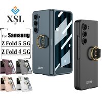 Ốp Điện Thoại Siêu Mỏng Có Giá Đỡ Dạng Nhẫn Trơn Màu Cho Samsung Galaxy Z Fold5 Fold4
