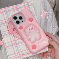 Ốp Điện Thoại Silicon Cao Su Mềm Hình Chú Heo Hoạt Hình Dễ Thương Cho Iphone 14 13 12 11 Pro Max