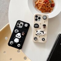 Ốp Điện Thoại Silicon Chống Rơi Hình Gấu Trúc Hoạt Hình Thủ Công Cho iphone 15 / x / xs / 11 promax / 12 / 13 / 14 promax