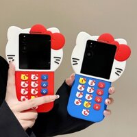 Ốp điện thoại silicon hình mèo KT có thể gập lại cho ốp lưng Xiaomi Mix Flip
