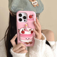 Ốp điện thoại silicon hình mèo thạch dễ thương cho iPhone 16ProMax 15ProMax 14ProMax 12 13 Vỏ mềm chống sốc hoạt hình
