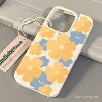 Ốp điện thoại silicon hoa lớn màu Vàng dùng cho Iphone 16promax 15promax 14promax 13promax 12promax 11promax 7/8plus X/XS/XR/XSmax