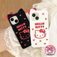 Ốp Điện Thoại Silicon Hoạt Hình 3D Dễ Thương Tương Thích Cho iPhone 16 15 14 13 12 11 Pro Max X Xr Xs Max 8 7 6 6s Plus SE Ins Kitty Hợp Thời Trang Silicon Mềm Chống Rơi Bảo Vệ Mặt Sau
