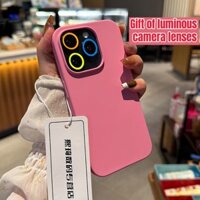 Ốp điện thoại silicon lỏng siêu mỏng cảm ứng đám mây cao cấp cho iPhone 12 Pro Max 13 14 15 16 Pro Max với bảo vệ ống kính bằng gốm phát sáng trong bóng tối miễn phí