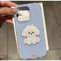 Ốp Điện Thoại Silicon Màu Thạch Chó 3D Dễ Thương Vui Nhộn Cho IPhone 16 Pro Max 15 14 13 12 Pro Max Vỏ Túi Khí Chống Sốc Bảo Vệ Ống Kính Máy Ảnh Ốp Lưng Mềm IPhone