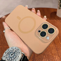 Ốp điện thoại silicon từ tính silicon lỏng cao cấp sa mạc titan sang trọng cho iPhone 16 Pro Max 12 13 14 15 Pro Max Plus Vỏ mềm có ống kính pha lê Bảo vệ mặt sau chống sốc