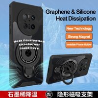 Ốp điện thoại tản nhiệt bằng silicon Graphene cho Huawei Mate 70 Pro + 60 50 40 30 Pro P50 P40 Pro 5G Vỏ chống sốc Giá đỡ từ tính Vỏ trong suốt