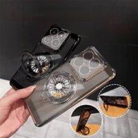 Ốp Điện Thoại Tản Nhiệt Mạ Điện Cho Mi 14 13 12 Pro 11 Lite 5G NE Poco F6 F5 F3 Redmi Note 13 Pro Vỏ Có Giá Đỡ Con Quay Từ Tính Vỏ PC Cứng Chống Sốc
