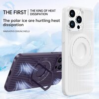 Ốp Điện Thoại Tản Nhiệt Từ Tính Sang Trọng Cho iPhone 15 14 13 12 Pro Max 13 12 14 Pro Max Giá Đỡ Kim Loại Chống Sốc Ốp Lưng Có Lỗ Rỗng