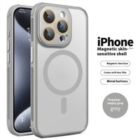 Ốp điện thoại tản nhiệt từ tính cảm giác mờ sang trọng cho iPhone 16 15 14 13 12 Promax Plus Ốp lưng chống sốc cứng bảo vệ ống kính bằng kính