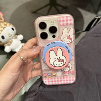 Ốp điện thoại thỏ Miffy từ tính mờ tương thích với iPhone 16 15 14 13 11 12 Pro Max 11 Pro Max 12 Pro 14 Plus 15 Pro Max 8 DI9
