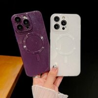 Ốp điện thoại thu hút từ tính dạng bột lấp lánh cho IPhone 15 Pro Max cho IPhone 14 13 12 Mini 11 Pro Max X XR XS Max 7 8 Plus Ốp lưng màu