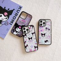 Ốp điện thoại thương hiệu hợp thời trang họa tiết lâu đài Acrylic Kuromi cho iPhone 15 Pro Max cho iPhone 16 Pro Max 15 14 Pro Max 13 12 11 Pro Vỏ điện thoại chống sốc và chống rơi