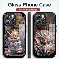 Ốp điện thoại thủy tinh họa tiết độ phân giải cao Apple Cảm ứng thoải mái Chất lượng cao Thích hợp cho iPhone15 14 13 12 11ProMax Ốp điện thoại Sản phẩm mới Họa tiết chiến binh Mecha sáng tạo iPhone XR XSMax 7 8Plus 6S Plus Vỏ điện thoại nam nữ