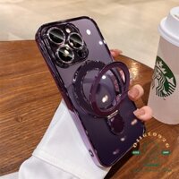 Ốp Điện Thoại tpu Dẻo Mạ Màu Sắc Kèm Giá Đỡ Nhẫn Từ Tính Chống Rơi Cho iphone15 14 13 12 pro max iphone 15 Chống Sốc