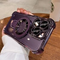Ốp Điện Thoại tpu Mềm Mạ Điện Màu Sắc Xinh Xắn Có Giá Đỡ Cho iphone15 14 13 12 11 pro max 15 Chống Sốc