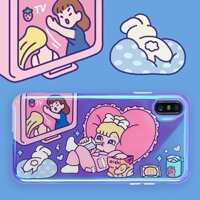 Ốp điện thoại TPU ngang cho Ip 6 7 8 plus X XS Max XR 11 Pro Max Huawei Bentoy Milkjoy a chill saturday night hologram