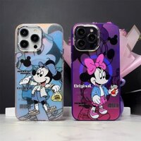 Ốp Điện Thoại tpu pc Mềm Trong Suốt Mạ Điện In Hình mickey minnie Cho iphone 13 12 11 14 15 pro max