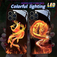 Ốp Điện Thoại Tráng Gương Hình Rồng Phượng Lửa Phối Đèn LED Cho iPhone XR XS X XSMAX 7Plus 8plus 7 8 6Plus 6SPlus 6 6S