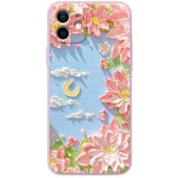 Ốp Điện Thoại Tráng Gương Họa Tiết Hoa Xinh Xắn Chống Rơi Cho iPhone 8plus / x / xs / se / xr / 11 / 12 / 13 / 14 / pro / max