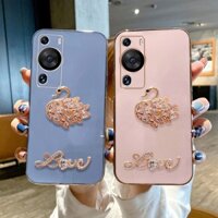 Ốp Điện Thoại Trang Trí Hình Thiên Nga Đính Pha Lê Cho Huawei P60 Pro P60 5G 2023 Huawei P60pro 5G