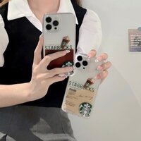 Ốp Điện Thoại Trong Suốt Chống Vỡ In Hình starbucks Cho iphone x xs xr xs max 14 13 12 11 pro max