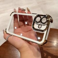 Ốp điện thoại trong suốt mạ điện sang trọng cho iPhone 15 14 13 12 11 16 Pro Max Plus X Xs XR Max Ốp lưng trong suốt chống sốc