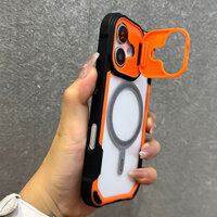 Ốp điện thoại trong suốt từ tính chống sốc mới sang trọng cho iPhone 15 14 13 12 Pro Max 14 15 Plus iPhone 11 có giá đỡ ống kính máy ảnh Ốp điện thoại cứng Acrylic