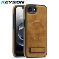 Ốp điện thoại từ tính bằng da PU sang trọng cho iPhone 16e Chân đế sạc không dây Ốp lưng cho iPhone 16e