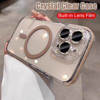 Ốp điện thoại từ tính chống sốc Crystal Clear Shield iPhone 13 14 15 16 Pro Max Vỏ silicon mềm 14 / 15 / 16 Plus