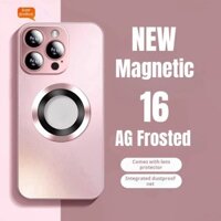 Ốp Điện Thoại Từ Tính Mờ Sa Mạc Titan AG Cho IPhone 16 Pro Max 11 12 13 14 15 Pro Max Vỏ Cứng 14 15 16 Plus Vỏ Chống Sốc