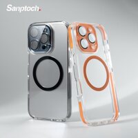 Ốp Điện Thoại Từ Tính Trong Suốt Sanptoch Kim Cương Cho iPhone 16 / 15 / 14 / 13 Pro Max Trong Suốt Tích Hợp Full Ống Kính Cho iPhone 16 Plus Vỏ Bảo Vệ Chống Rơi Quân Sự
