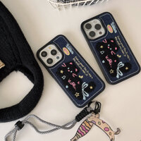 Ốp điện thoại tương thích cho iPhone 15promax 15 15pro 14 13 12 14promax 13Pro 12Pro 13promax 14Pro 12promax Ốp lưng denim mèo dễ thương cute cat denim case