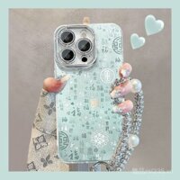 Ốp điện thoại tương thích với iPhone 16 Pro Max, iPhone 15 Premium, 14/13, vòng tay giấy thẻ trăm phước lành, 12 lỗ chính xác, ốp lưng trăm phước lành