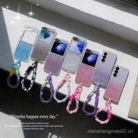 Ốp điện thoại tương thích Samsung Z FLIP6, vỏ bảo vệ điện thoại Z FLIP5, dây đeo lấp lánh Huawei, MOTO gập lại VVE3