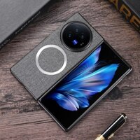Ốp Điện Thoại Vải Từ Tính Sang Trọng Cho VIVO X Fold 3 Pro XFold3 Hỗ Trợ Sạc Không Dây PC Cứng Ốp Lưng Bảo Vệ