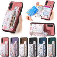 Ốp Điện Thoại Ví Samsung Galaxy A31 A70 A70s A50 A50s A30s A30 A20 A21s A41 A51 A71 A82 M13 M10s M62 F62 Khe Cắm Thẻ Dây Kéo Sơn RFID Chặn Vỏ Bảo Vệ