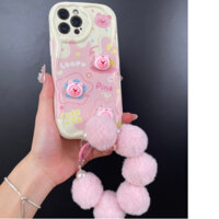 Ốp Điện Thoại viền nổi lượn sóng Loopy cute kèm dây bông xinh ip14 13 12 11 Pro Promax 6 6S 7 8 Plus X XR XSMax -xx3082
