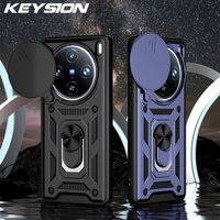 Ốp điện thoại VIVO X100 Pro với cửa sổ đẩy, bảo vệ toàn diện cho X100SPro, chống rơi, gắn trên ô tô, giá đỡ từ tính