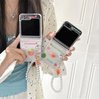 Ốp Điện Thoại Vòng Tay Dưa Hấu Trái Cây 3D Cho Samsung Z Flip 6 5 Z Flip6 ZFlip 6 ZFlip6 Ốp Lưng Chống Sốc Trong Suốt