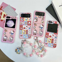 Ốp Điện Thoại Vòng Tay Hello Kitty Hoạt Hình Cho Samsung Galaxy Z Flip 6 4 3 5 Z Flip6 ZFlip 6 ZFlip6 Vỏ Chống Sốc