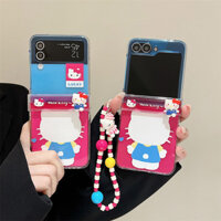 Ốp Điện Thoại Vòng Tay Hello Kitty 3D Cho Samsung Z Flip 3 4 5 6 Flip6 ZFlip6 PC Cứng Chống Sốc