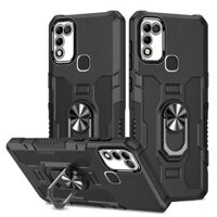 Ốp Giáp Chống Sốc Cho Infinix Hot 11 Chơi 10 Chơi Silicon + PC Kim Loại Nhẫn Đứng Ốp lưng Cho Hot 9 10 11 Chơi