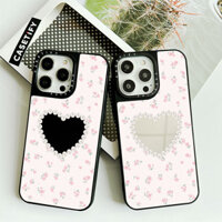 Ốp Gương Hoa Trắng Ngọc Trai Trái Tim Yêu Thương Cho IPhone 11 12 13 Mini 14 15 16 Pro Max X XR XS Max SE2 6 6s 7 8 Plus 7 + Vỏ Mềm Viền Lưng PC Cứng Có Bao Bì